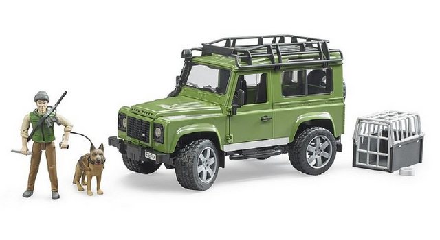 Bruder® Spielzeug-Auto Bruder Land Rover Defender Station Wagon mit Förster und Hund 02587