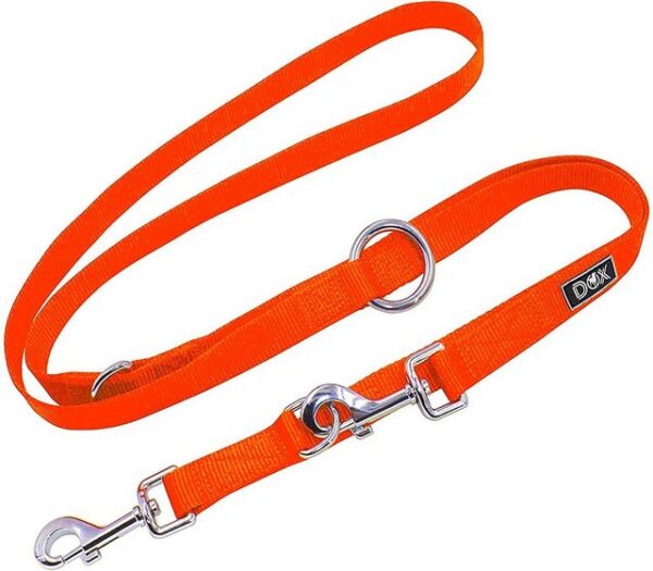 DDOXX Hundeleine Hundeleine Nylon, 3fach verstellbar, 2m, Orange