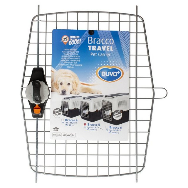 DUVO+ Hunde-Transportbox Metalltür für Bracco Travel silber
