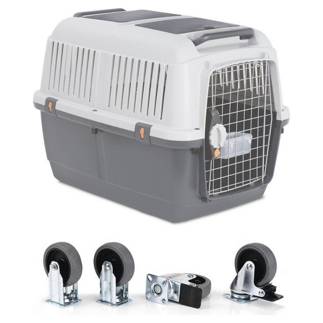 DUVO+ Hunde-Transportbox Räder für Bracco Iata 7 silber