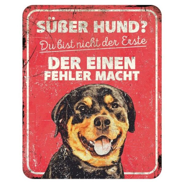 D&D Warnschild Warnschild Rottweiler rot