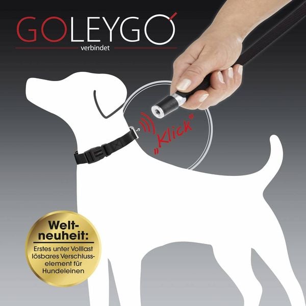 GoLeyGo Hundeleine & Halsband Vario S/M schwarz