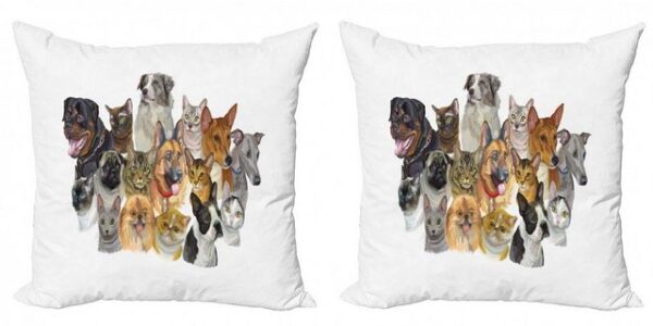 Kissenbezüge Modern Accent Doppelseitiger Digitaldruck, Abakuhaus (2 Stück), Rottweiler Haustiere