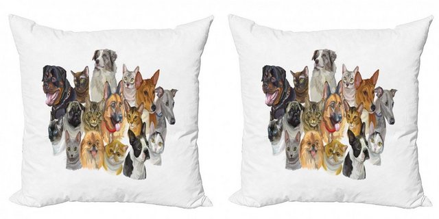 Kissenbezüge Modern Accent Doppelseitiger Digitaldruck, Abakuhaus (2 Stück), Rottweiler Haustiere