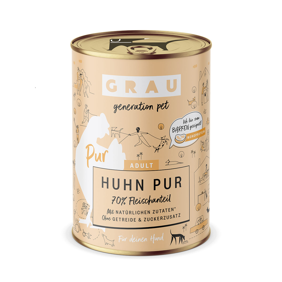 GRAU Hund Adult Huhn Pur 6x400g