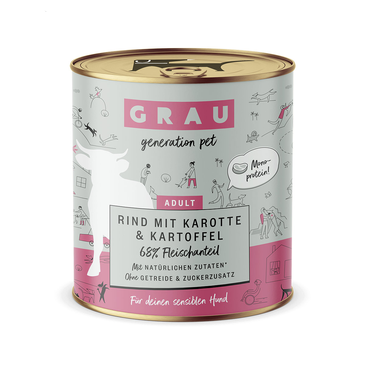 GRAU Rind mit Karotte & Kartoffel 6x800g