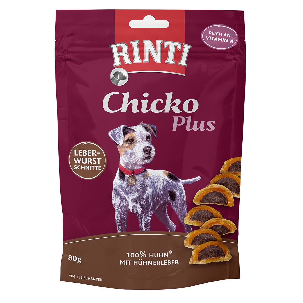 RINTI Chicko Plus Leberwurstschnitten 6x80g