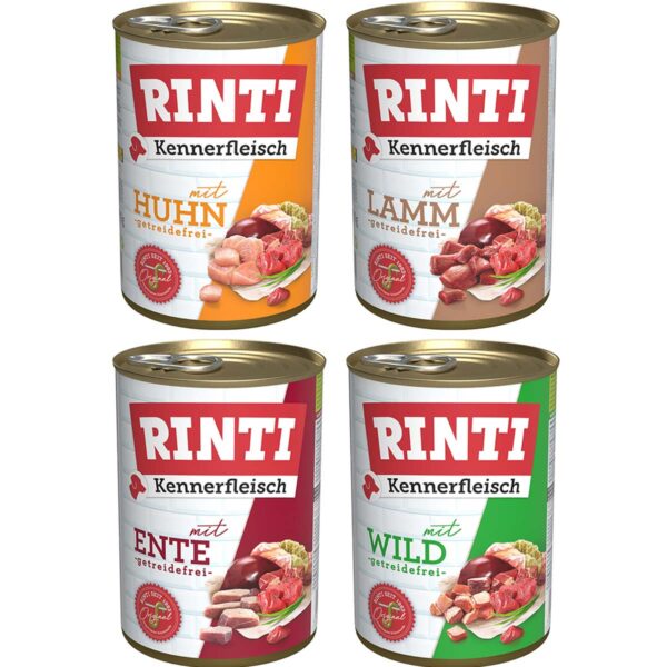 Rinti Kennerfleisch Mix Lamm & Huhn & Ente & Wild 24x400g