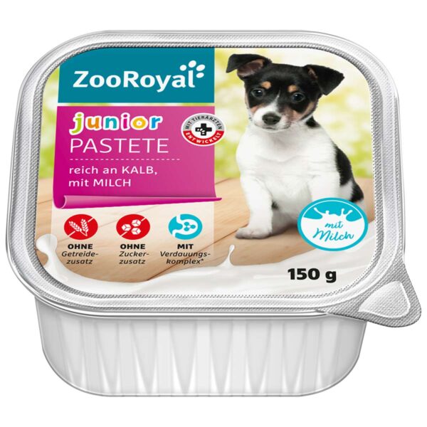 ZooRoyal Pastete Junior Kalb mit Milch 11x150g