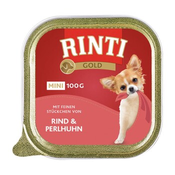 RINTI Gold Mini 16x100g Rind & Perlhuhn