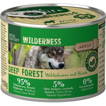 REAL NATURE WILDERNESS Adult Deep Forest Wildschwein mit Hirsch 6x200 g