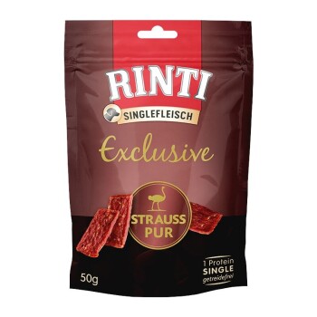 RINTI Singlefleisch Exclusive Snack Pur 2x50g Strauß