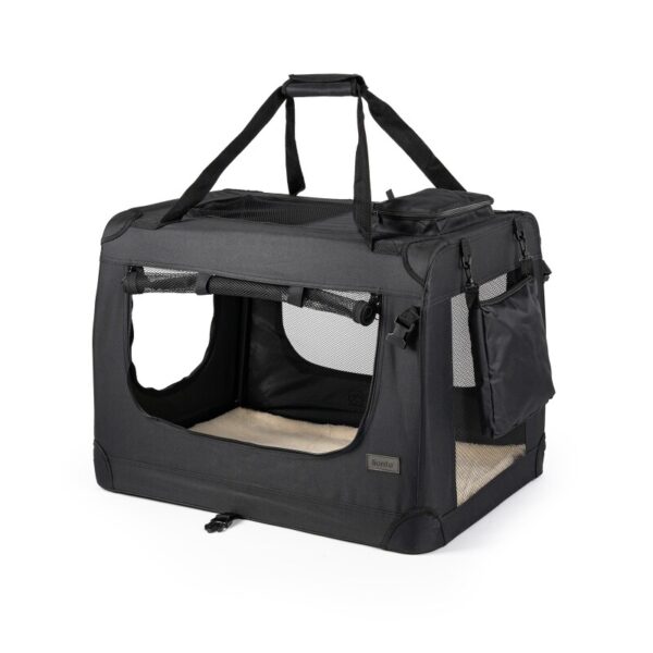 Lionto Hundetransportbox - faltbar - schwarz XXXL