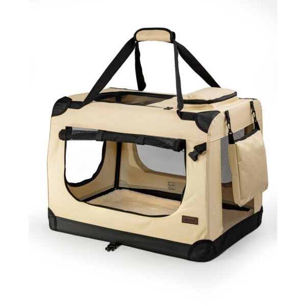 Lionto Hundetransportbox - faltbar - beige M