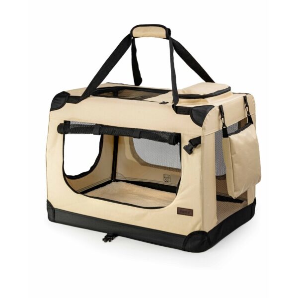 Lionto Hundetransportbox - faltbar - beige L