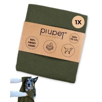 PIUPET Hundehandtuch grün