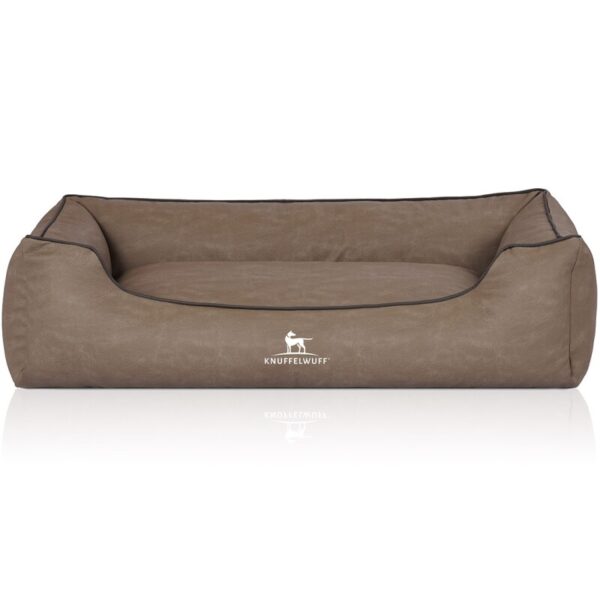 Knuffelwuff Hundebett Scottsdale aus Kunstleder stone clay XL