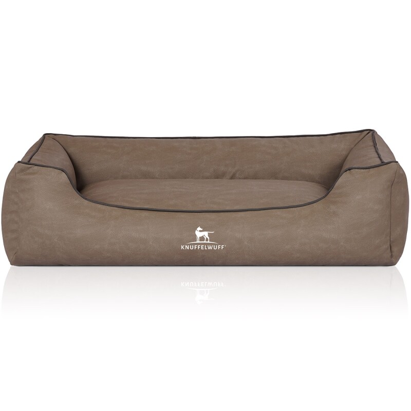 Knuffelwuff Hundebett Scottsdale aus Kunstleder stone clay XXXL