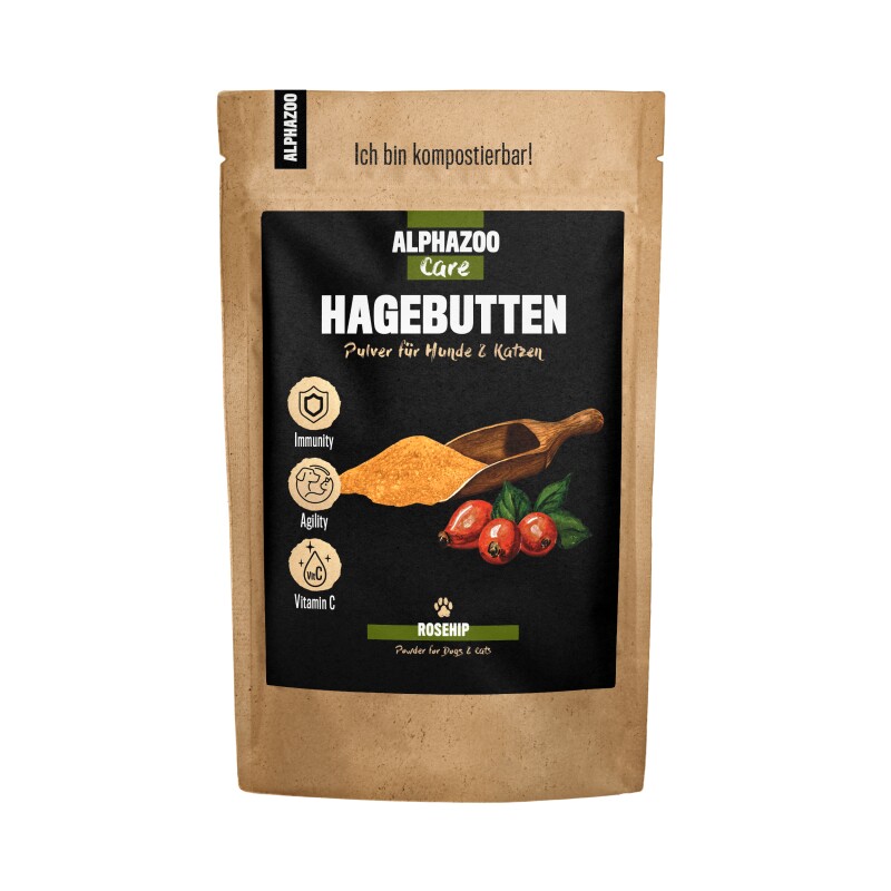 ALPHAZOO Hagebutten-Pulver für Hunde und Katzen 250 g