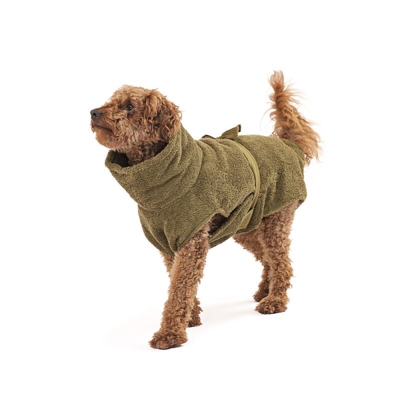 Lills Hundebademantel "Olive" 40 cm