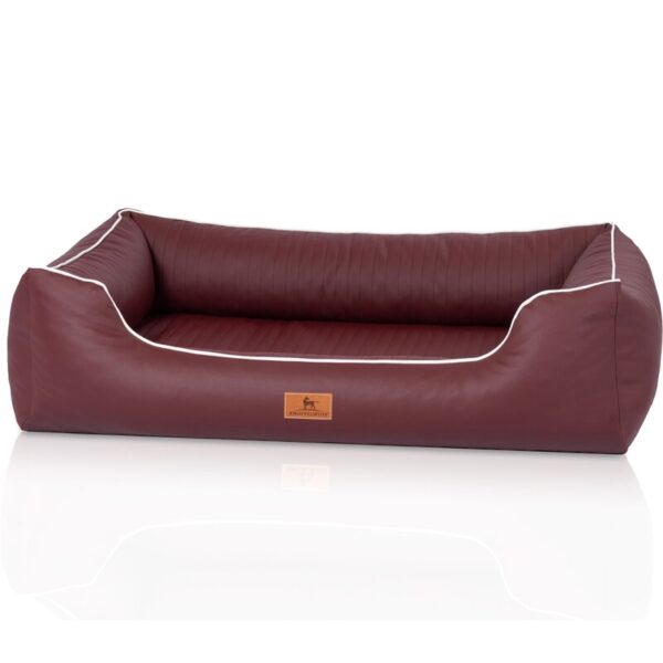 Knuffelwuff orthopädisches Hundebett aus Kunstleder Lovelock bordeaux M-L