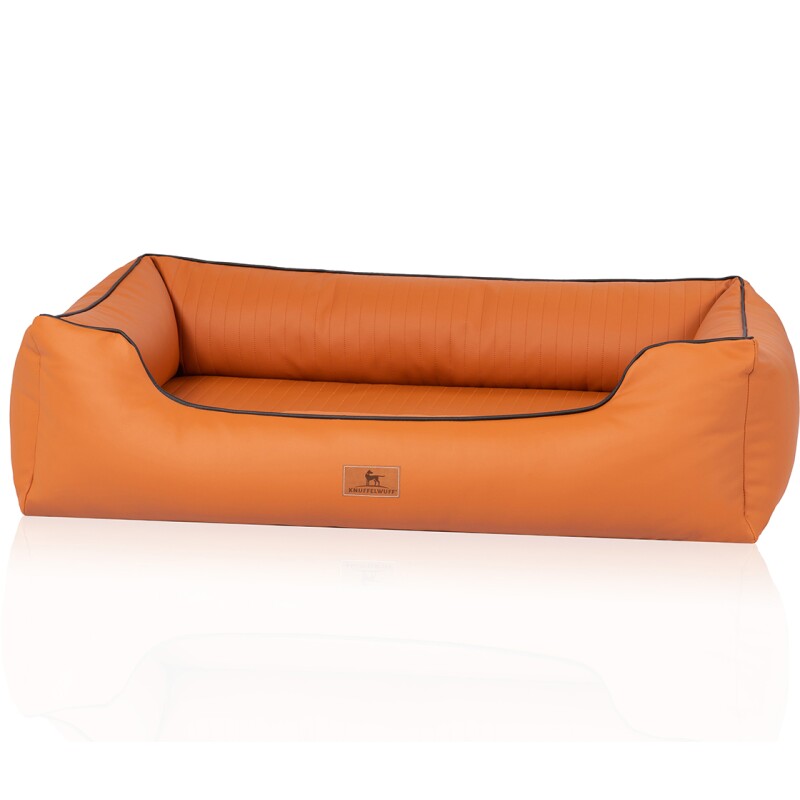 Knuffelwuff orthopädisches Hundebett aus Kunstleder Lovelock terracotta XL