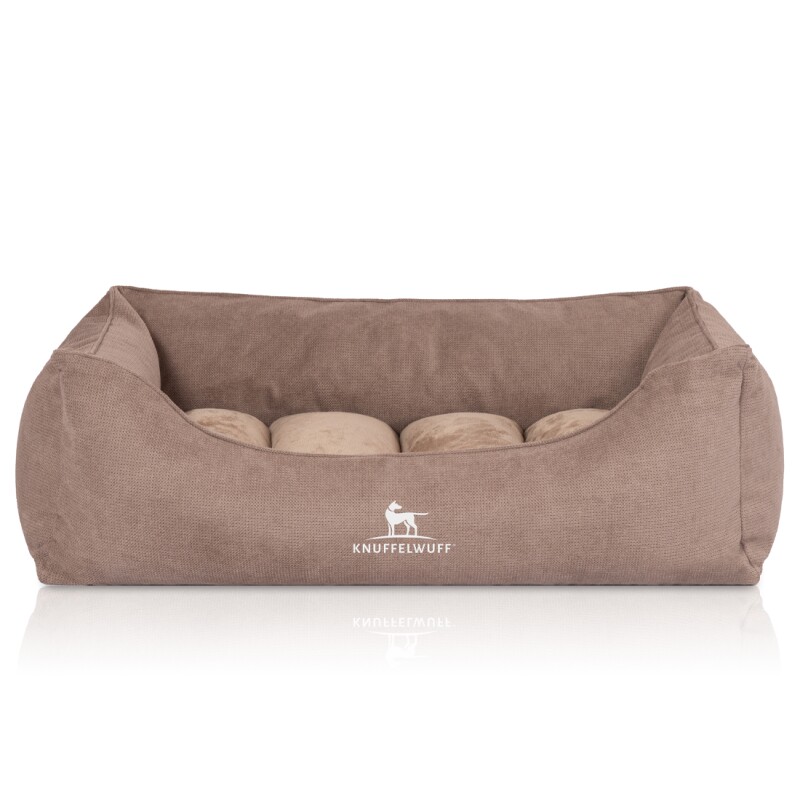 Knuffelwuff orthopädisches Hundebett mit Fächer-Wendekissen Baltimore beige M-L