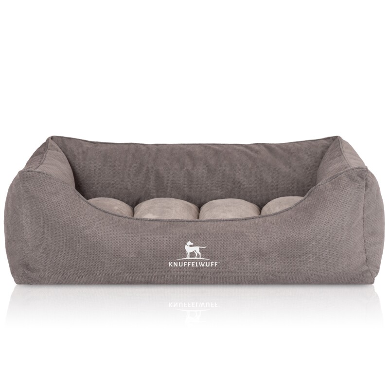 Knuffelwuff orthopädisches Hundebett mit Fächer-Wendekissen Baltimore grau M-L