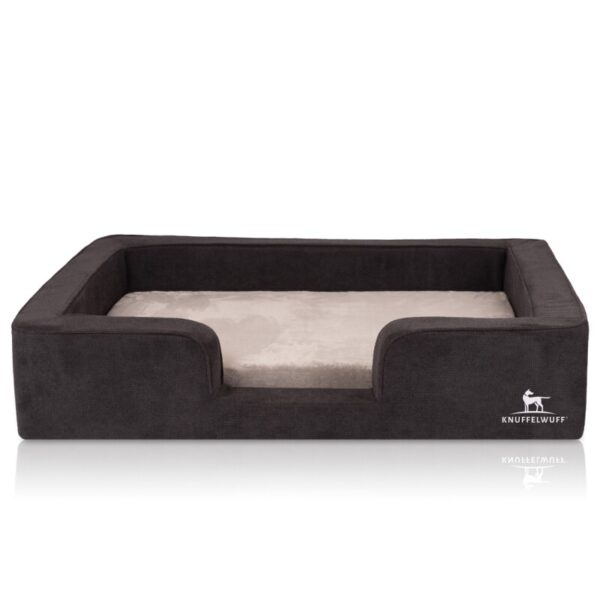 Knuffelwuff orthopädisches Hundebett mit Wendekissen aus Velours Bellamy schwarz XL