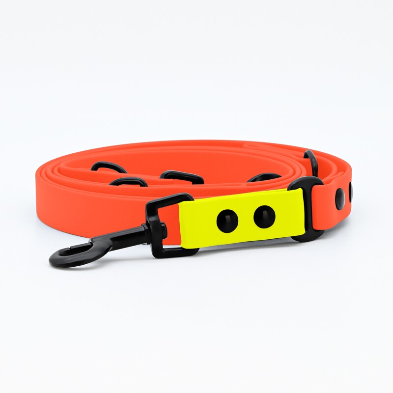 THE DOG IDEA Biothane Hundeleine Orange neon gelb