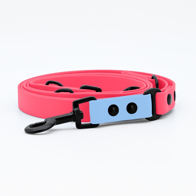 THE DOG IDEA Biothane Hundeleine Pink hellblau