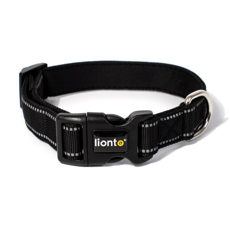 Lionto verstellbares Hundehalsband schwarz L