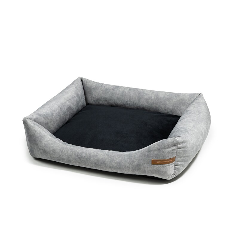 Rexproduct SoftColor luxury dog bed in grau color schwarz M