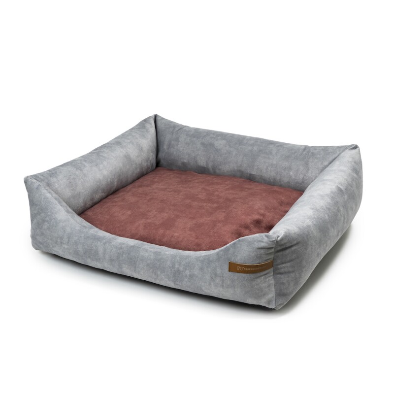 Rexproduct SoftColor luxury dog bed in grau color rot M