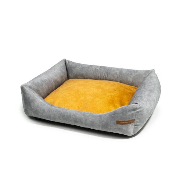 Rexproduct SoftColor luxury dog bed in grau color gelb S