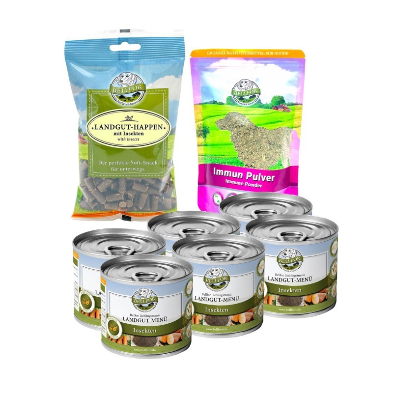 Bellfor Sparset für kleine Hunde mit Leishmaniose - Landgut-Menü 6 x 200 g + Landgut-Happen 200 g + Immun 80 g