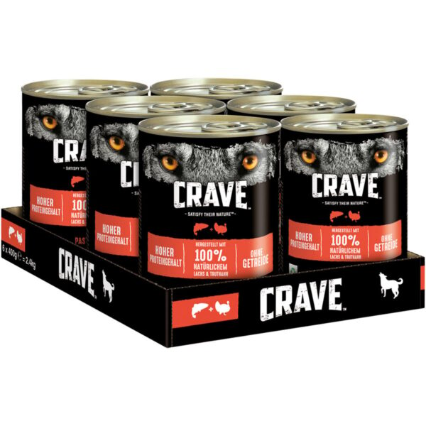 CRAVE Dose mit Lachs und Truthahn 12x400g