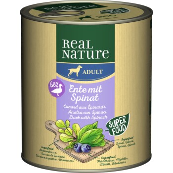 REAL NATURE Superfood Adult Ente mit Spinat 6x800 g