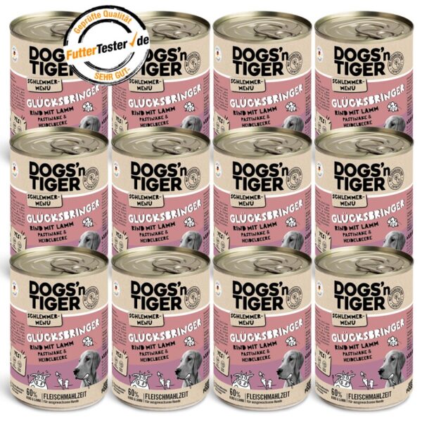 Dogs'n Tiger Glücksbringer Rind & Lamm 12x400 g