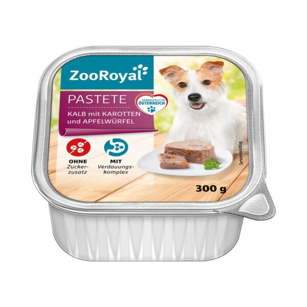 ZooRoyal Pastete Kalb mit Karotten und Apfel 9x300g