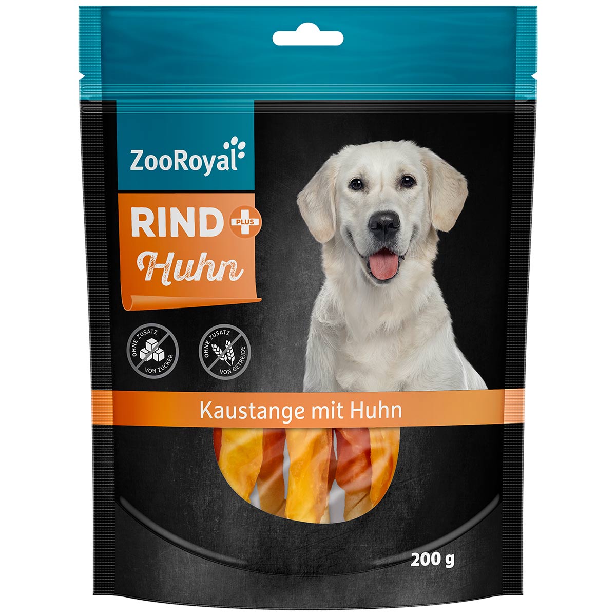 ZooRoyal Rind+ Kaustange mit Huhn 200g