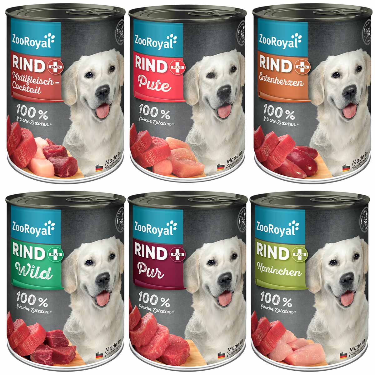 ZooRoyal Rind+ Mixpaket Hund 6x400g