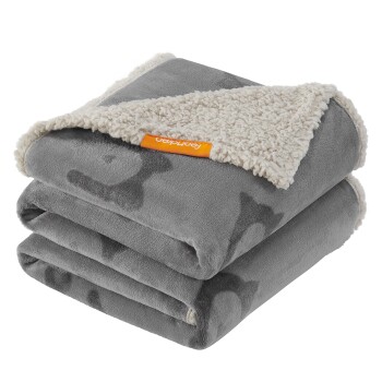 FEANDREA Wasserdichte Hundedecke Sherpa Fleece Grau XL