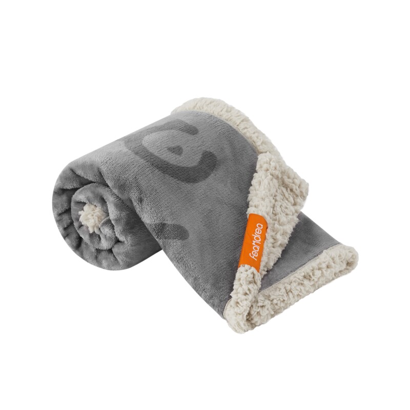 FEANDREA Wasserdichte Hundedecke Sherpa Fleece Grau S