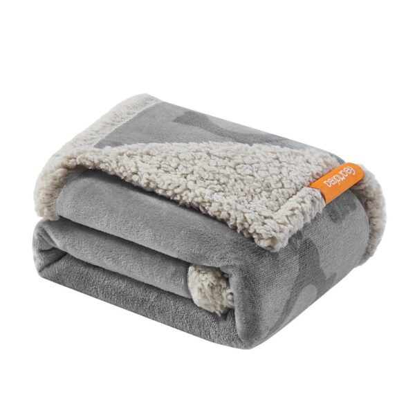 FEANDREA Wasserdichte Hundedecke Sherpa Fleece Grau M