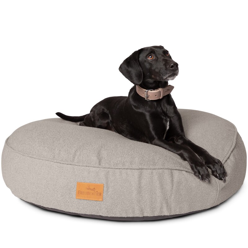 Freudentier kuscheliges Hundebett mit Memory Foam ⌀100cm dunkelgrau 1 m