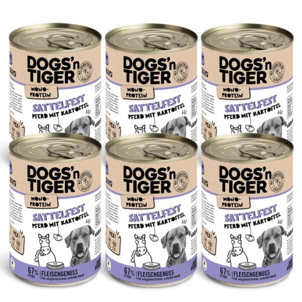 Dogs'n Tiger Sattelfest Pferd & Kartoffel 6x400 g