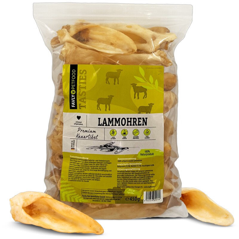 FAVLY Petfood Lammohren 450 g