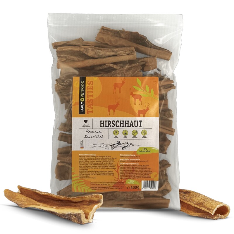 FAVLY Petfood Hirschhaut 600 g