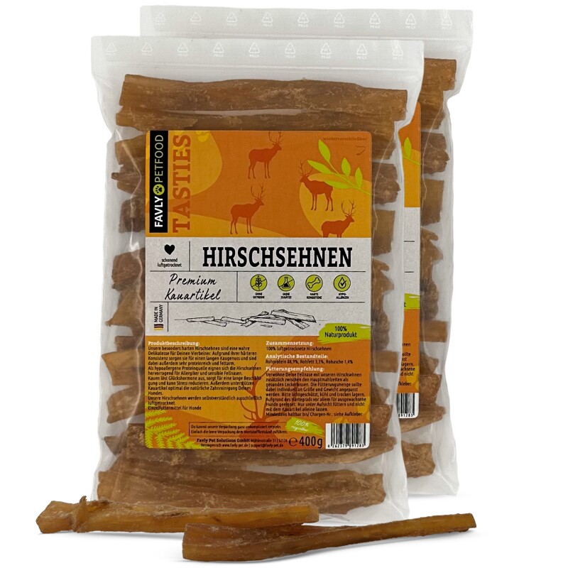 FAVLY Petfood Hirschsehnen 800 g